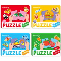 Toddler Jigsaw Puzzle 16pcs/box Early Learning Educational Montessori Matching Puzzle Animals/Vehicles/Fruits/Supermarket