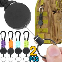 Retractable Keychains Heavy Duty Outdoor Camping Carabiner Hook Portable Easy-To-Pull Buckle Rope Hiking Keyrings Accessories