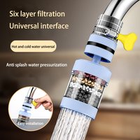 Universal Removable And Washable Six-layer Faucet Filter For Home Kitchen Tap Water Splash-proof Extension Rotating Faucet