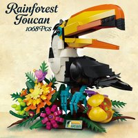 Toucan Bird Building Blocks Cool 3D Animal Model DIY Brick Creative Toy Home Decor Gifts for Kids Adults 1068pcs MOC Blocks Sets