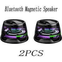 G200 2PCS Bluetooth Magnetic Speaker RGB Mini Sound Box Multifunction Portable Pairing Two Speakers LED Lights Phone Stand Gifts