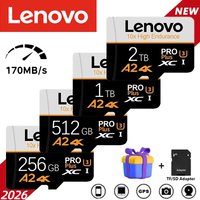 Original Lenovo High Speed Memory Card 2TB 1TB Micro TF SD Card 512GB 256GB TF Card For Camera Surveillance Devices For Sony