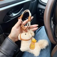 2026 Chinese New Year Horse Keychain Lucky Zodiac Mascot Car Ornament Hanging Pendant Bag Charm Women Men Spring Festival Gift