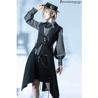 Pre-order Ouji Lolita Red Ember Zero 2.0 Retro Dark Medieval Handsome Slim Long Vest by Princess Chronicles