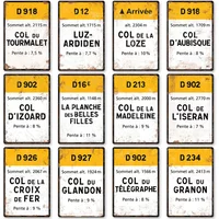 AliExpress NONE HD Metal Tin Sign French Cycling Cols Wall Decor Retro Tourmalet Izoard Galibier Mountain Pass Sign for Bike Lovers Garage