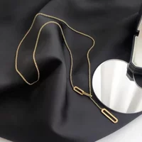 Stainless Steel Stylish Long Tassels Necklace For Women Girls Gold Color New Trendy Sweater Chain Party Jewelry Birthday Gifts