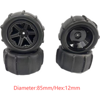 4PCS 85mm 12mm Hex Rubber Sand Tires Wheels for SCY 16101 16102 16103 Pro MJX 14210 16210 HBX WLToys 1/14 1/16 RC Car Upgrade
