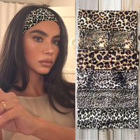 Solid color leopard print sports waterproof headband, anti-slip and breathable headband, fitness elastic sports hairband