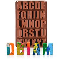 26 Cavities Large Letter Molds Silicone Alphabet Mold for Crayon, Resin, Chocolate, Candy, Wax, Cake Baking Decor