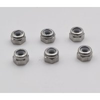6 Pcs Fingerboard Locknuts with Nylon Self Lock Anti-loose Nuts Stainless Steel