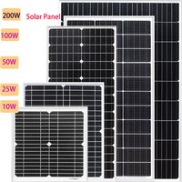 XINPUGUANG Rigid Glass Solar Panel Monocrystalline 10W 25W 50W 100W 200w Power Generation PV Panel charge paneles solares