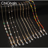 Chaînes de masquage de lunettes de soleil pour femmes, perles acryliques et cristal, lanière en verre, nouveaux bijoux à la mode, vente en gros, 2022
