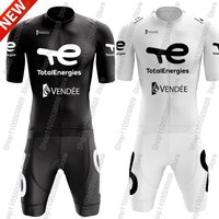 Black White Total Energies Team 2026 Cycling Jersey Set Slovakia Bicycle Clothing Road Bike Shirts Suit Bicycle Bib Shorts MTB