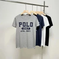 Korea Style RL-auren T-shirt New Polo1967 Logo Korean Popular Clothes Short Sleeve Y2K Man Woman Clothing Tops Fashion Printed