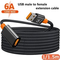 1.5m 1m 6A USB 3.0 Extension Cable Female To Male Extender Cord High Speed Transmission Data Cable for Computer Camera TV Cable