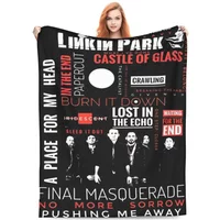 L-Linkin Rock Park Knitted Blankets Coral Fleece Plush Super Soft Throw Blanket for Car Sofa Couch Bedspread