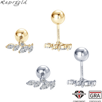 RAPRGOLD 925 Sterling Silver Moissanite Screw Thread Cartilage Stud Earrings for Women Piercing Earring Pendientes Jewelry Gifts