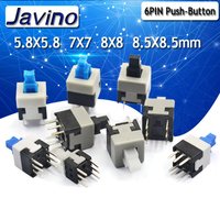 10/50/100PCS/LOT 5.8x5.8 7x7 8x8 8.5x8.5mm Self Locking / UNlock Push Tactile Power Micro Switch 6 Pin Button Switches