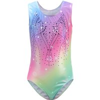 High Quality Cheap Kids Girls Children Spandex Competition Rainbow Starry Dance Gymnastics Leotards For Sale