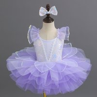 Summer Children's Day Performance Girl Ballet Dance Dress Princess Fashion Sequins Dresses Girls Outfit Kids Clothes Vestidos