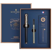 Montagut 816 Luxurious Golden Black & Golden Jewel Trim Iridium Roller Ball Pen For Office School Home Writing Gift Pen