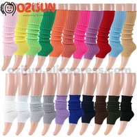 40cm Acrylic Rib Colorful Children's Women's Knit Sports Aerobics Leg Warmers Balletcore Classic Essentials Warm Legs for Girls