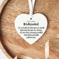 Bridesmaid Keepsake Ornament Thank You Gift for Being My Bridesmaid Wedding Party Bridal Shower Bridal Party Decor Accessory