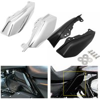 Motorcycle Black/Chrome Mid-Frame Air Heat Deflector Fairing For Harley Touring Electra Glide Street Road Glide CVO 2017-2022
