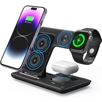 3 in 1 Fast Wireless Charger Stand For iPhone 17 16 15 14 13 12 Apple Watch Airpods Pro iWatch 8 7 6 Foldable Charging Station