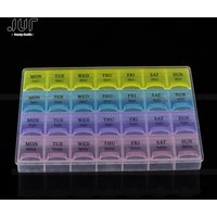 1PCS 4 Row 28 Squares Weekly 7 Days Tablet Pill Box Holder Medicine Storage Organizer Container Case