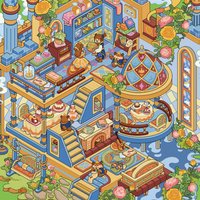 Kawaii Pink bedroom 3D Fairy Tale Dreamland Landscape Sticker DIY Pocket Cabin Scene festival gift
