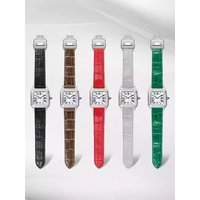 20/23mm Genuine Leather Watch Strap For Santos Santos 100 Series Men's And Women's Butterfly Buckle Cowhide Strap watch belt