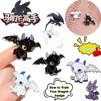 How to Train Your Dragon Toothless Light Fury badge creative high-value cool chibi figure couple clothing backpack decoration