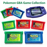 English Version GBA Game Cartridge, 32-bit Handheld Game Cards, Pokémon Series: Emerald, FireRed, LeafGreen, Ruby, Sapphire