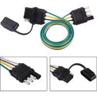 4 Pin Flat Trailer Plug and Socket 6-24V Wide Range Waterproof Wiring Connector with Gold Plated Terminals for Towbar