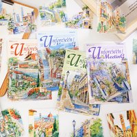Etori Life Unknown Encounters Series American-Style Oil Painting Style City Architecture Landscape Collage DIY Stickers Suitable for Laptops, Suitcases, Guitars, Photo Albums, Office Decoration