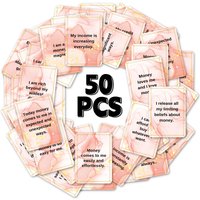 50pcs Financial Abundance Affirmation Cards To Manifest Financial Freedom & Attract Money,interesting Quotes Cards About Money