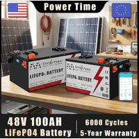 Batterie LiFePO4 48V 50Ah 100Ah 200Ah, pack batterie 51.2V 100AH 5KW 10KW, BMS Bluetooth, plus de 6000 cycles, batterie au phosphate de fer et de lithium pour stockage solaire domestique, onduleur