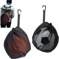 Drawstring Portable Backpack Hanging Small Ball Bags Sports Football Volleyball Basketball Storage Bags Game Toy Mesh Pocket Bag