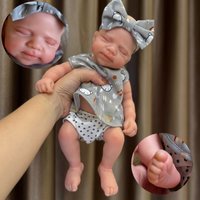 OtardDolls 1PC 13-Inch Pascale Bebe Girl Full Silicone Doll Open-Mouth Hand-Painted Collectible Art Doll Washable Ideal Gift Toy