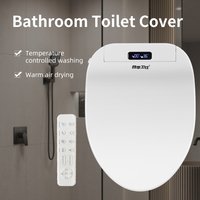 Smart Electronic Toilet Seat Cover - Wireless Remote, 3-in-1 Warm System, Water-Saving - Heated, Dry, Wash for Modern Bathroom