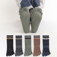 6 Pairs Solid Color Men Toe Socks Fashion Ankle Socks with Separate Fingers High Quality Cotton Five Finger Athletic Short Socks