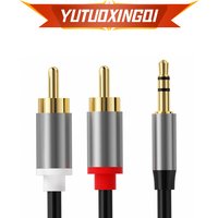 HIFI RCA 3.5mm to Double Lotus Universal Audio Cable One Divides Into Two Connection Sound Cable Computer Phone Gold Plated