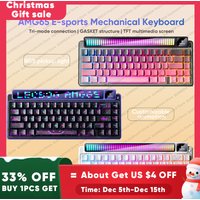 LEOBOG AMG65 Mechanical Keyboard TFT LED Screen RGB Hot-swap Bluetooth 2.4G Wired Keyboard Custom PC Gamer Accessories Gifts