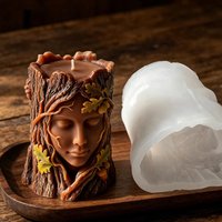3D Stump Goddess Candle mold Forest Elf Silicone mold DIY scented Candle Soap Home Decoration Gift making