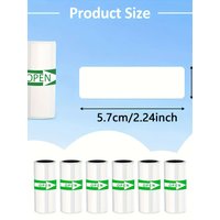 5 Rolls 57x30mm/15mm Mini Thermal Labels - White Non-Adhesive Tape, Fit Portable Mini Thermal Printers, Home/Office Organization