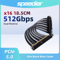Pcie 5.0 X16 Reverse GPU Extension Riser Cable 90 Degree Gen5 512Gbps for NVIDIA RTX50 AMD RX90 Graphics Card Mini ITX A4 Case