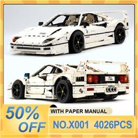 MOC X001 Technical Sports Car F40 Compatible 140629 Speed Vehicles Building Blocks Bricks Education Children Toys Christmas Gift