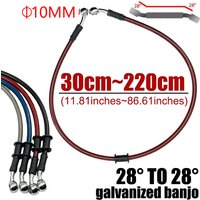 30cm-220cm Motorcycle Hydraulic Brake Hose Line Cable 10mm Banjo For Suzuki Kawasaki Yamaha Pipe Line Braided Oil Hose Universal