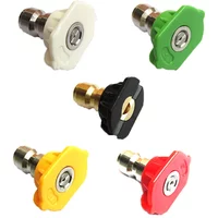 5 Pcs High Pressure Washer Sprayer Nozzle Tip with 1/4" Inch Fitting Male Thread 0 15 25 40 Degree Water Jet Car Wash Cleaning
